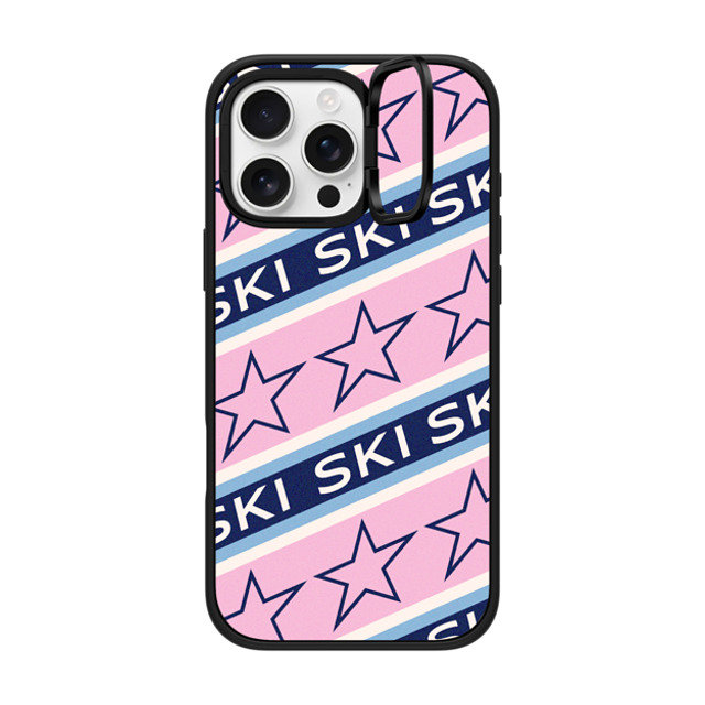 CASETiFY iPhone 16 Pro Max ケース マットブラック インパクトリングスタンドケース MagSafe対応 Ski Star Stripes casetify_artist