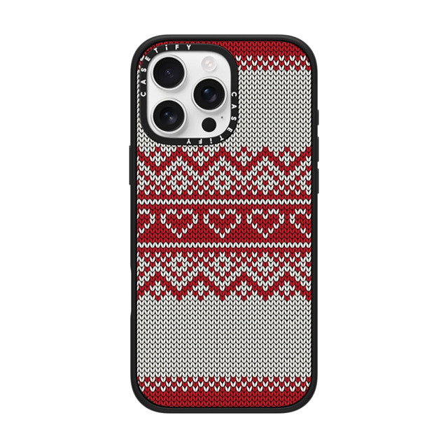 CASETiFY iPhone 16 Pro Max ケース マットブラック インパクトケース MagSafe対応 Red Fair Isle Sweater casetify_artist