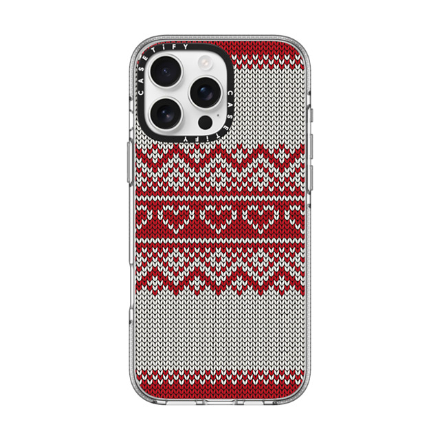 CASETiFY iPhone 16 Pro Max ケース クリア クリア ケース MagSafe対応 Red Fair Isle Sweater casetify_artist