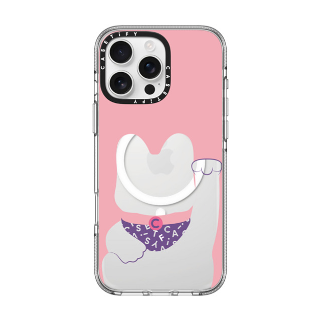 CASETiFY iPhone 16 Pro Max ケース クリア クリア ケース MagSafe対応 Lucky Cat Pink casetify_artist