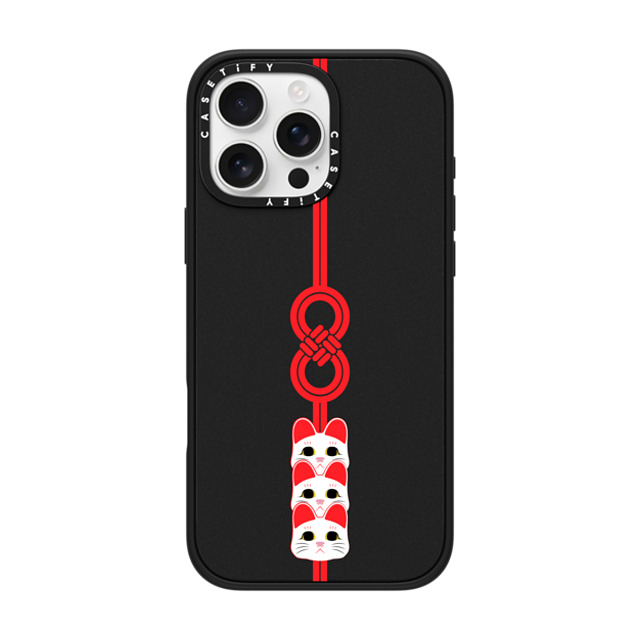 CASETiFY iPhone 16 Pro Max ケース マットブラック インパクトケース MagSafe対応 Lucky Knot, Lucky Cat casetify_artist