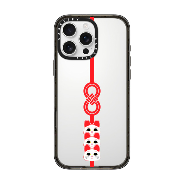 CASETiFY iPhone 16 Pro Max ケース ブラック インパクトケース Lucky Knot, Lucky Cat casetify_artist