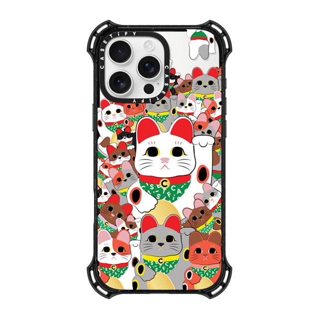 CASETiFY iPhone 16 Pro Max ケース ブラック バウンスケース Lucky Cat Parade casetify_artist