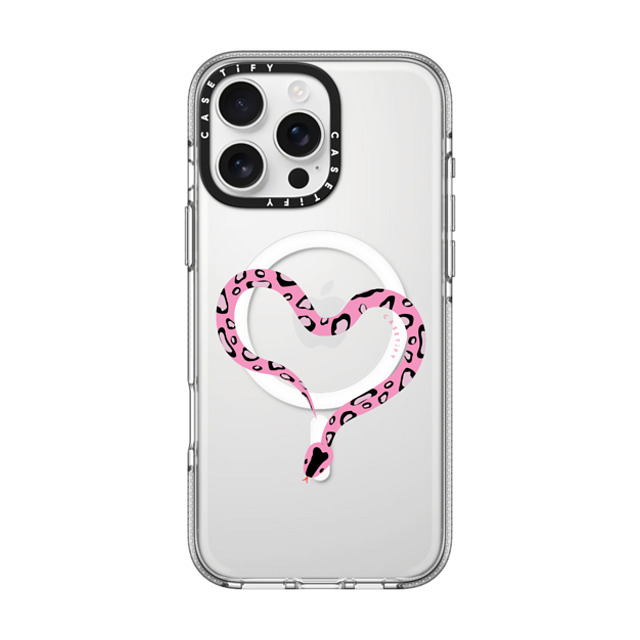 CASETiFY iPhone 16 Pro Max ケース クリア クリア ケース MagSafe対応 Pink Heart Snake casetify_artist