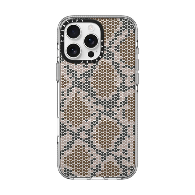 CASETiFY iPhone 16 Pro Max ケース クリア クリア ケース MagSafe対応 Brown Heart Snake Print casetify_artist