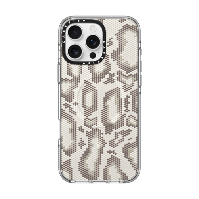 CASETiFY iPhone 16 Pro Max ケース クリア クリア ケース MagSafe対応 Beige Heart Snake Print casetify_artist