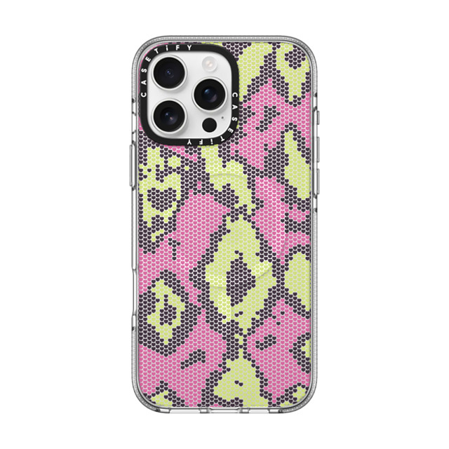 CASETiFY iPhone 16 Pro Max ケース クリア クリア ケース MagSafe対応 Pink Green Heart Snake Print casetify_artist