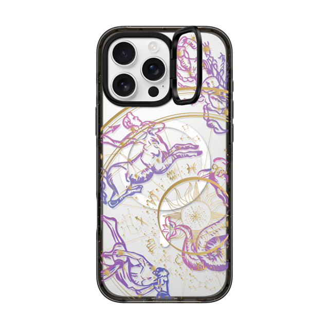 CASETiFY iPhone 16 Pro Max Case Black インパクトリングスタンドケース MagSafe対応 Mysterious Zodiac casetify_artist CASETiFY iPhone 16 Pro Max Case Black インパクトリングスタンドケース MagSafe対応 Mysterious Zodiac casetify_artist