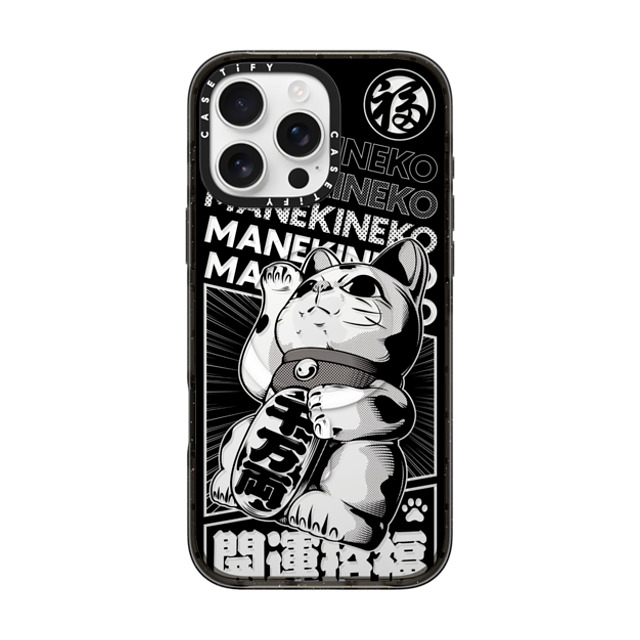 CASETiFY iPhone 16 Pro Max ケース ブラック インパクトケース MagSafe対応 Lucky Cat Comic casetify_artist