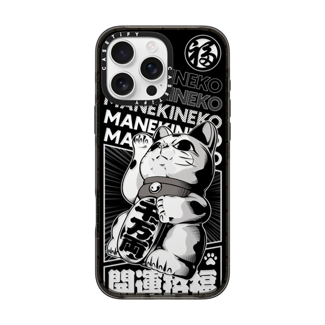 CASETiFY iPhone 16 Pro Max ケース ブラック インパクトケース Lucky Cat Comic casetify_artist