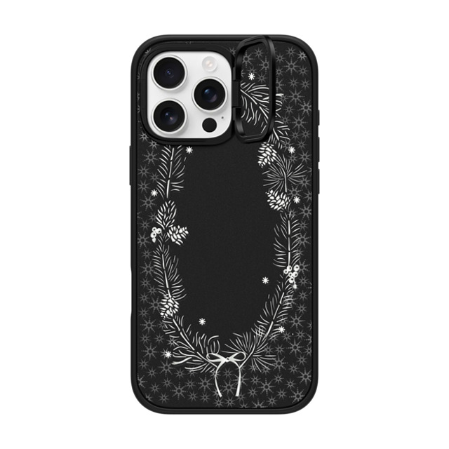 CASETiFY iPhone 16 Pro Max ケース マットブラック インパクトリングスタンドケース MagSafe対応 Pine Wreaths casetify_artist