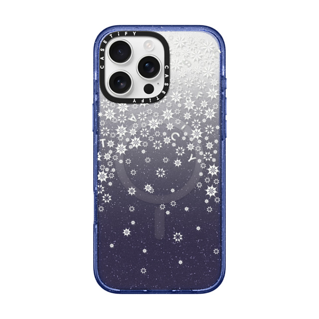 CASETiFY iPhone 16 Pro Max ケース Glitter Indigo インパクトケース MagSafe対応 Falling Snow casetify_artist