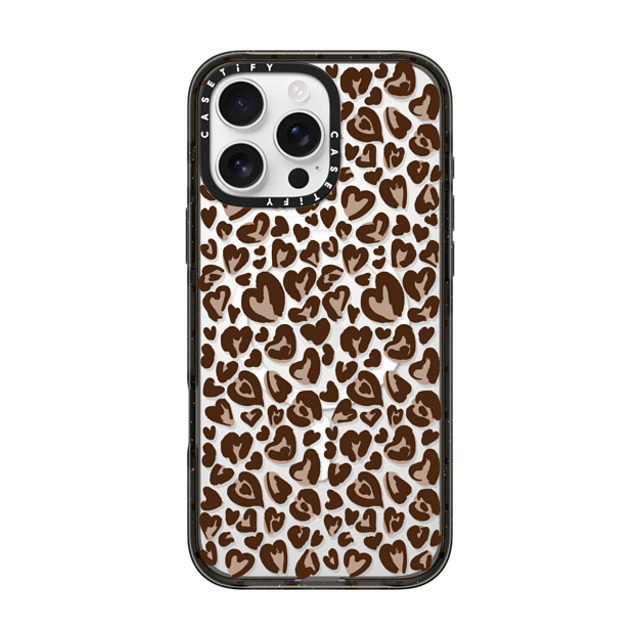 CASETiFY iPhone 16 Pro Max ケース ブラック インパクトケース MagSafe対応 Leopard Love- Brown casetify_artist Father's Day CASETiFY iPhone 16 Pro Max ケース ブラック インパクトケース MagSafe対応 Leopard Love- Brown casetify_artist Father's Day