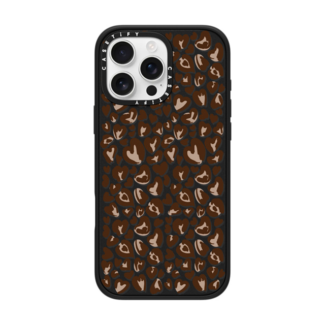 CASETiFY iPhone 16 Pro Max ケース マットブラック インパクトケース MagSafe対応 Leopard Love- Brown casetify_artist Father's Day CASETiFY iPhone 16 Pro Max ケース マットブラック インパクトケース MagSafe対応 Leopard Love- Brown casetify_artist Father's Day
