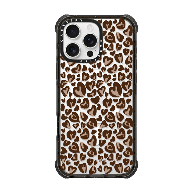 CASETiFY iPhone 16 Pro Max ケース ブラック ウルトラ インパクトケース MagSafe 対応 Leopard Love- Brown casetify_artist Father's Day CASETiFY iPhone 16 Pro Max ケース ブラック ウルトラ インパクトケース MagSafe 対応 Leopard Love- Brown casetify_artist Father's Day