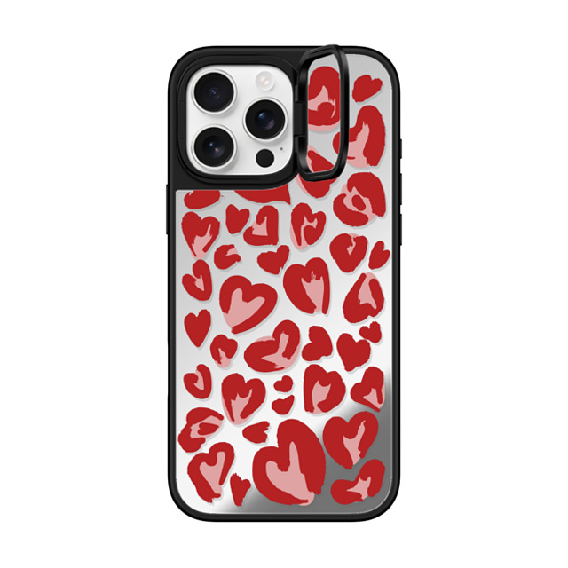 CASETiFY iPhone 16 Pro Max Case Silver on Black ミラー リングスタンドケース MagSafe対応 Love Leopard casetify_artist CASETiFY iPhone 16 Pro Max Case Silver on Black ミラー リングスタンドケース MagSafe対応 Love Leopard casetify_artist