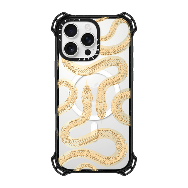 CASETiFY iPhone 16 Pro Max ケース ブラック バウンスケース Gold Kingsnake casetify_artist