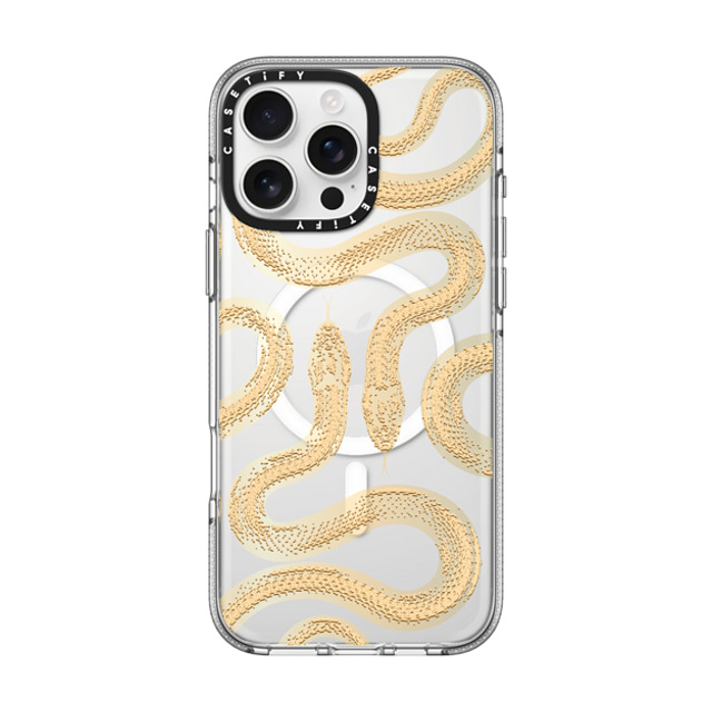 CASETiFY iPhone 16 Pro Max ケース クリア クリア ケース MagSafe対応 Gold Kingsnake casetify_artist