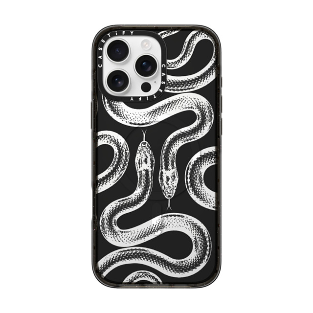 CASETiFY iPhone 16 Pro Max ケース ブラック インパクトケース MagSafe対応 Transparent Kingsnake casetify_artist