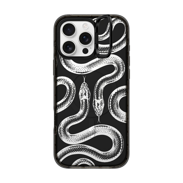 CASETiFY iPhone 16 Pro Max ケース ブラック インパクトリングスタンドケース MagSafe対応 Transparent Kingsnake casetify_artist