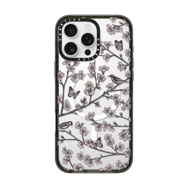 CASETiFY iPhone 16 Pro Max ケース ブラック インパクトケース MagSafe対応 フローラル Blooming Sakura Black