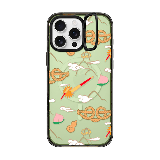 CASETiFY iPhone 16 Pro Max ケース ブラック インパクトリングスタンドケース MagSafe対応 QI TIAN Case casetify_artist