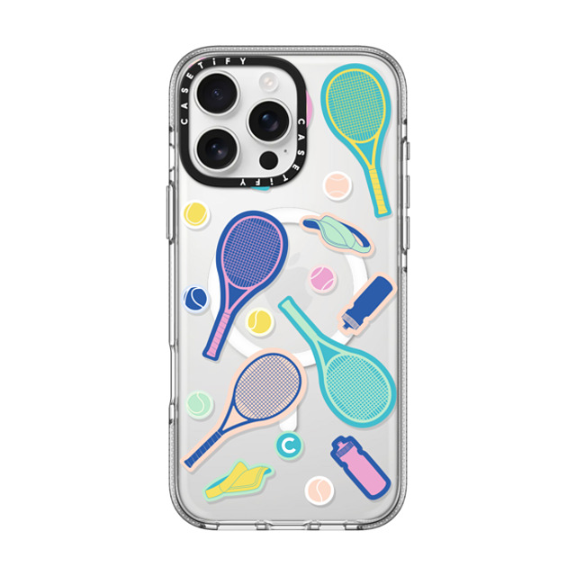 CASETiFY iPhone 16 Pro Max ケース クリア クリア ケース MagSafe対応 Tennis Stickers casetify_artist