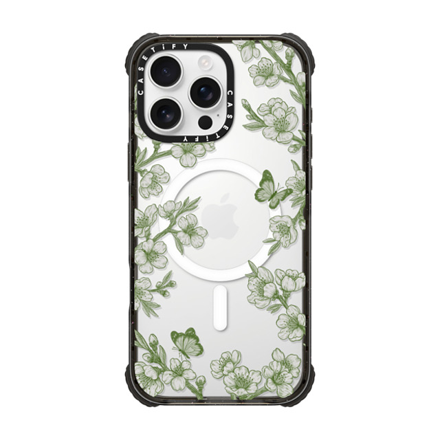 CASETiFY iPhone 16 Pro Max ケース ブラック ウルトラ インパクトケース MagSafe 対応 Floral フローラル Green Sakura Garden Father's Day CASETiFY iPhone 16 Pro Max ケース ブラック ウルトラ インパクトケース MagSafe 対応 Floral フローラル Green Sakura Garden Father's Day