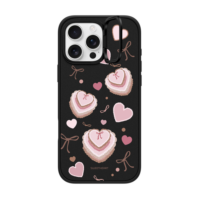 CASETiFY iPhone 16 Pro Max ケース マットブラック インパクトリングスタンドケース MagSafe対応 Sweetheart cake case casetify_artist