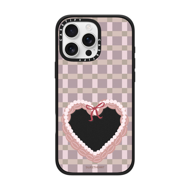 CASETiFY iPhone 16 Pro Max ケース マットブラック インパクトケース Sweetheart checkered case casetify_artist