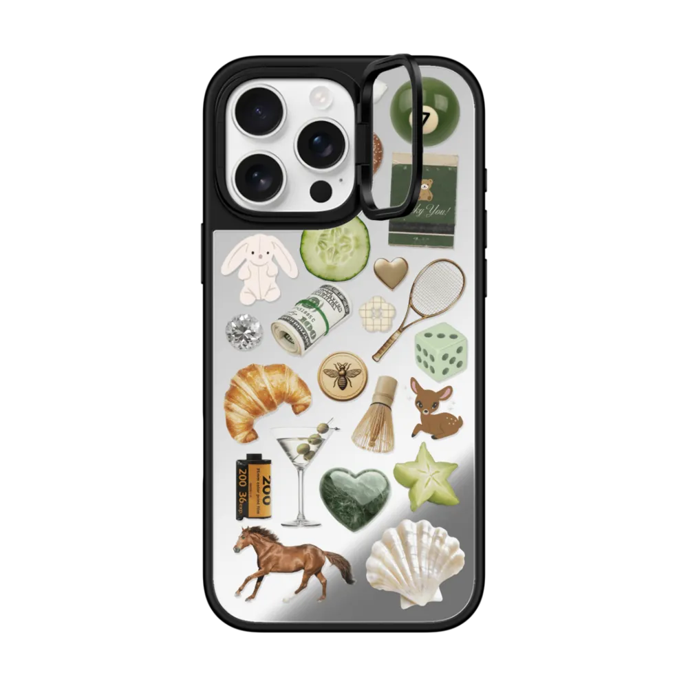 Mirror Ring Stand iPhone 16 Pro Max Case MagSafe Compatible - Opulence Luck Club