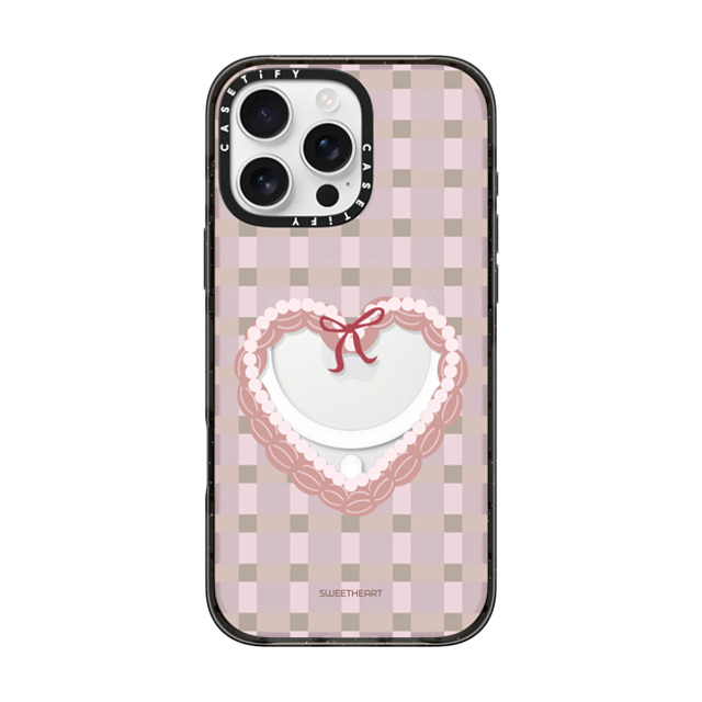CASETiFY iPhone 16 Pro Max ケース Black インパクトケース MagSafe対応 Sweetheart checkered case casetify_artist