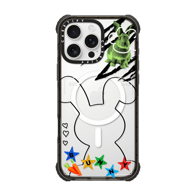 CASETiFY iPhone 16 Pro Max Case Black ウルトラ インパクトケース MagSafe 対応 Bunny Selfie casetify_artist CASETiFY iPhone 16 Pro Max Case Black ウルトラ インパクトケース MagSafe 対応 Bunny Selfie casetify_artist