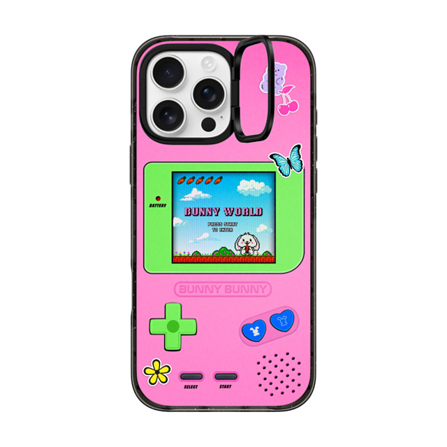 CASETiFY iPhone 16 Pro Max Case Black インパクトリングスタンドケース MagSafe対応 Bunny World casetify_artist CASETiFY iPhone 16 Pro Max Case Black インパクトリングスタンドケース MagSafe対応 Bunny World casetify_artist