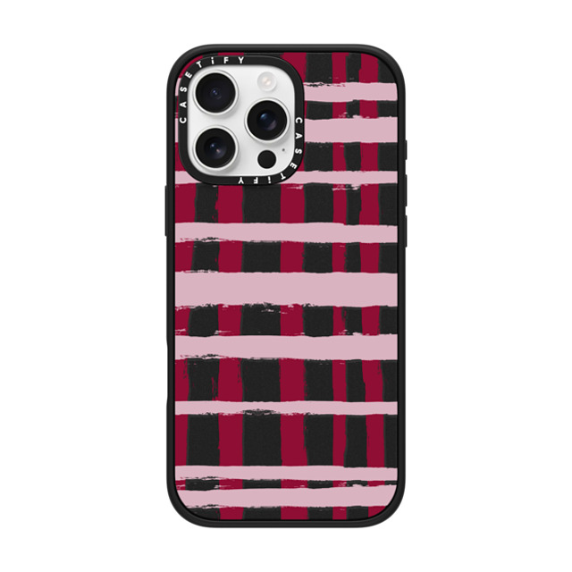 CASETiFY iPhone 16 Pro Max Case Matte Black Impact Case MagSafe Compatible Checkered Checkered Berry Stripes Father's Day CASETiFY iPhone 16 Pro Max Case Matte Black Impact Case MagSafe Compatible Checkered Checkered Berry Stripes Father's Day