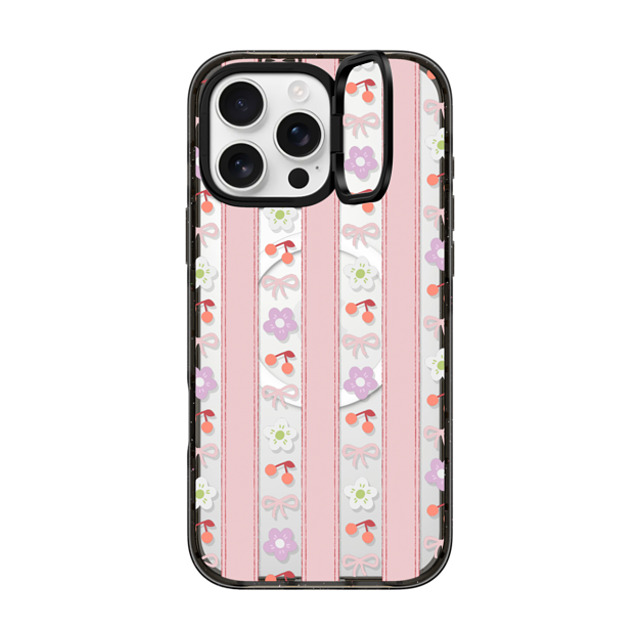 CASETiFY iPhone 16 Pro Max ケース ブラック インパクトリングスタンドケース MagSafe対応 Cherry,Floral Ribbon,Floral,Cherry Strawberry Milk Father's Day CASETiFY iPhone 16 Pro Max ケース ブラック インパクトリングスタンドケース MagSafe対応 Cherry,Floral Ribbon,Floral,Cherry Strawberry Milk Father's Day