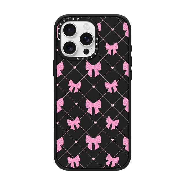 CASETiFY iPhone 16 Pro Max ケース マットブラック インパクトケース MagSafe対応 Ribbon Ribbon Bow-net Lace Father's Day CASETiFY iPhone 16 Pro Max ケース マットブラック インパクトケース MagSafe対応 Ribbon Ribbon Bow-net Lace Father's Day