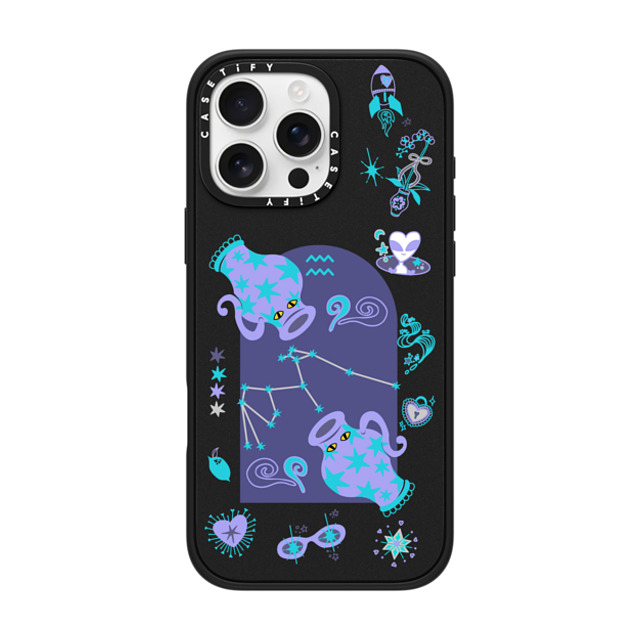 CASETiFY iPhone 16 Pro Max ケース マットブラック インパクトケース MagSafe対応 みずがめ座 casetify_artist Father's Day CASETiFY iPhone 16 Pro Max ケース マットブラック インパクトケース MagSafe対応 みずがめ座 casetify_artist Father's Day