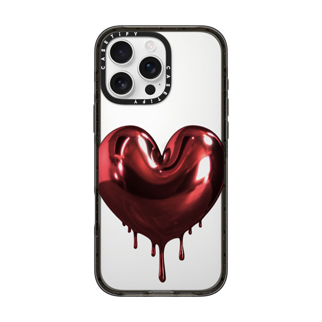 CASETiFY iPhone 16 Pro Max ケース ブラック インパクトケース Red Metallic Heart casetify_artist Back to School CASETiFY iPhone 16 Pro Max ケース ブラック インパクトケース Red Metallic Heart casetify_artist Back to School
