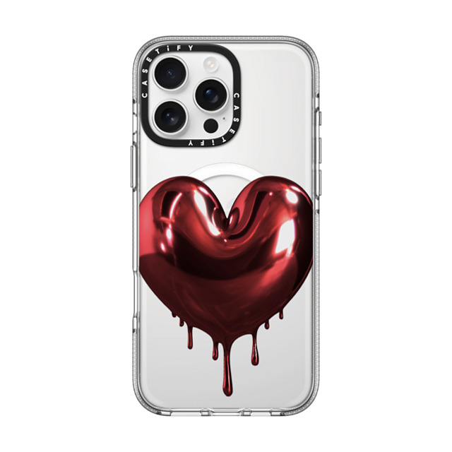 CASETiFY iPhone 16 Pro Max ケース クリア クリア ケース MagSafe対応 Red Metallic Heart casetify_artist Back to School CASETiFY iPhone 16 Pro Max ケース クリア クリア ケース MagSafe対応 Red Metallic Heart casetify_artist Back to School