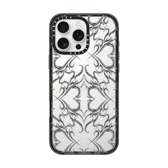CASETiFY iPhone 16 Pro Max ケース ブラック インパクトケース Metallic Heart casetify_artist Back to School CASETiFY iPhone 16 Pro Max ケース ブラック インパクトケース Metallic Heart casetify_artist Back to School