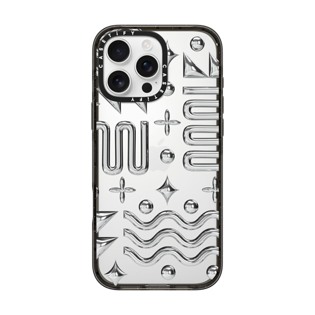 CASETiFY iPhone 16 Pro Max ケース ブラック インパクトケース Chrome Chrome Chrome Symbols Back to School CASETiFY iPhone 16 Pro Max ケース ブラック インパクトケース Chrome Chrome Chrome Symbols Back to School