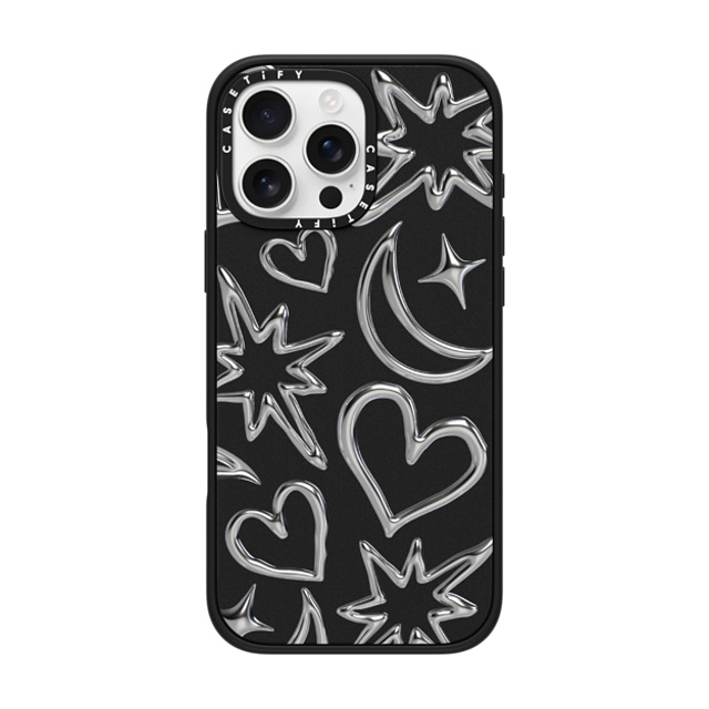 CASETiFY iPhone 16 Pro Max ケース マットブラック インパクトケース MagSafe対応 Chrome Scribbles casetify_artist Back to School CASETiFY iPhone 16 Pro Max ケース マットブラック インパクトケース MagSafe対応 Chrome Scribbles casetify_artist Back to School