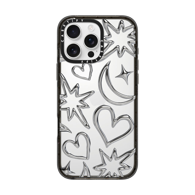 CASETiFY iPhone 16 Pro Max ケース ブラック インパクトケース Chrome Scribbles casetify_artist Back to School CASETiFY iPhone 16 Pro Max ケース ブラック インパクトケース Chrome Scribbles casetify_artist Back to School