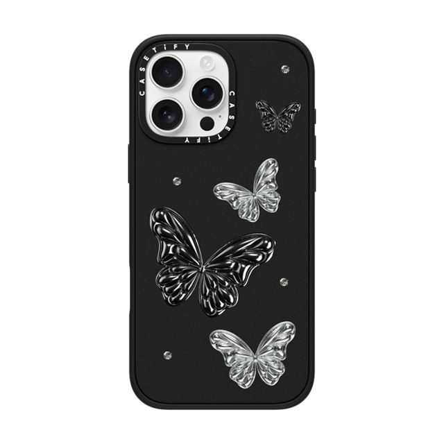 CASETiFY iPhone 16 Pro Max Case Matte Black Impact Case MagSafe Compatible Metallic Butterfly casetify_artist Back to School CASETiFY iPhone 16 Pro Max Case Matte Black Impact Case MagSafe Compatible Metallic Butterfly casetify_artist Back to School