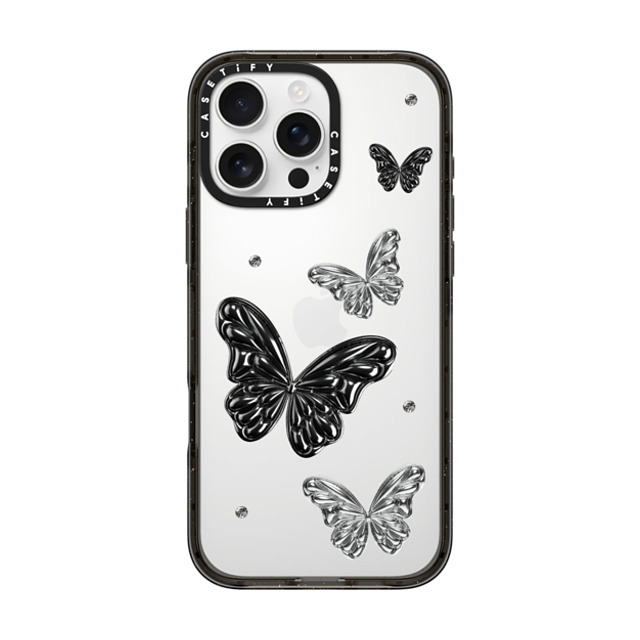 CASETiFY iPhone 16 Pro Max ケース ブラック インパクトケース Metallic Butterfly casetify_artist Back to School CASETiFY iPhone 16 Pro Max ケース ブラック インパクトケース Metallic Butterfly casetify_artist Back to School