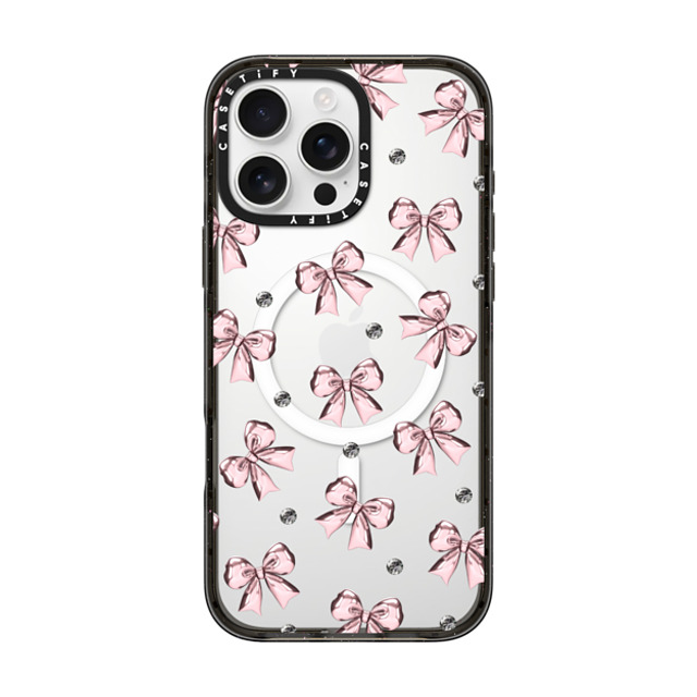CASETiFY iPhone 16 Pro Max Case Black Impact Case MagSafe Compatible Metallic Pink Ribbon casetify_artist Back to School CASETiFY iPhone 16 Pro Max Case Black Impact Case MagSafe Compatible Metallic Pink Ribbon casetify_artist Back to School