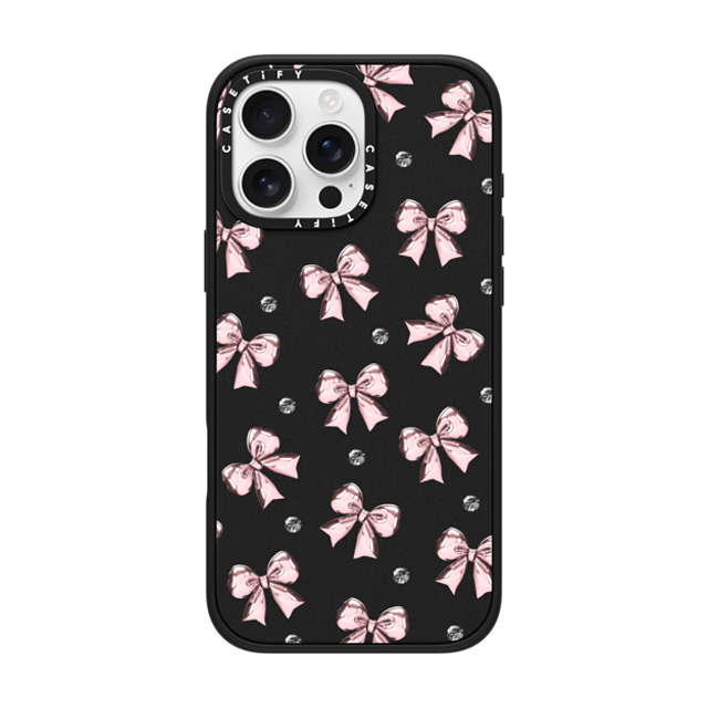 CASETiFY iPhone 16 Pro Max Case Matte Black Impact Case MagSafe Compatible Metallic Pink Ribbon casetify_artist Back to School CASETiFY iPhone 16 Pro Max Case Matte Black Impact Case MagSafe Compatible Metallic Pink Ribbon casetify_artist Back to School