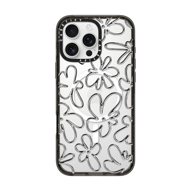 CASETiFY iPhone 16 Pro Max Case Black Impact Case MagSafe Compatible Chrome Flower casetify_artist Back to School CASETiFY iPhone 16 Pro Max Case Black Impact Case MagSafe Compatible Chrome Flower casetify_artist Back to School