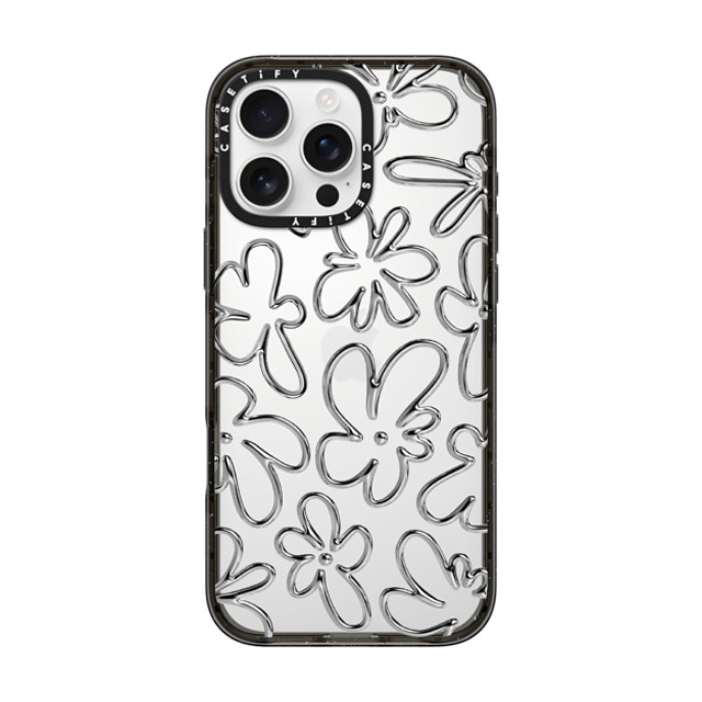 CASETiFY iPhone 16 Pro Max ケース ブラック インパクトケース Chrome Flower casetify_artist Back to School CASETiFY iPhone 16 Pro Max ケース ブラック インパクトケース Chrome Flower casetify_artist Back to School